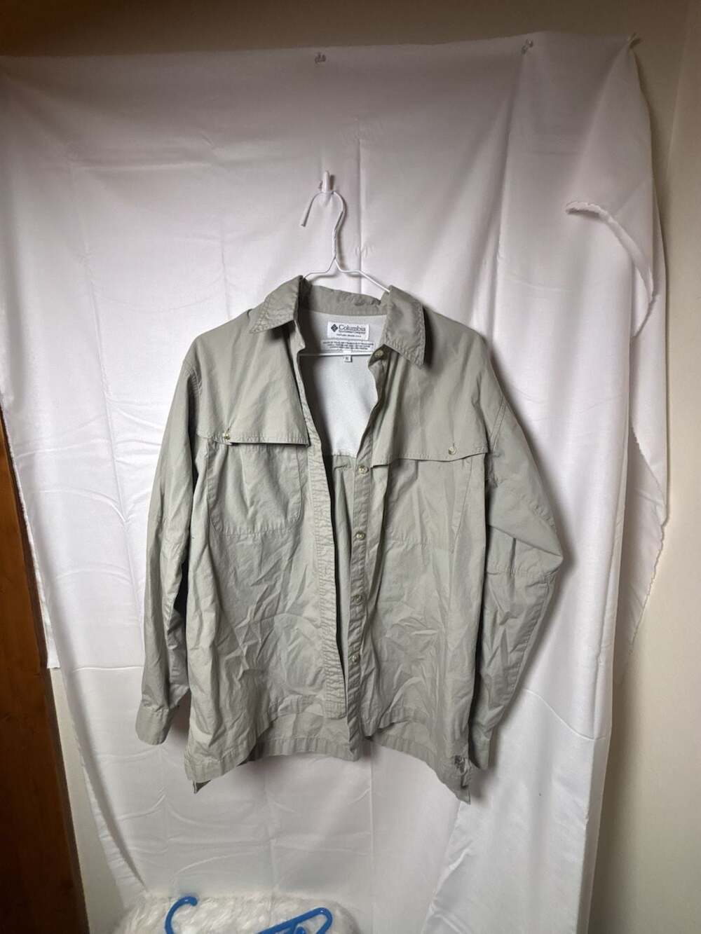 Columbia Sportswear Company PFG Long Sleeve Shirt Size M Beige Cotton